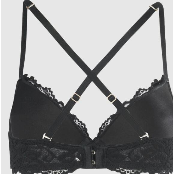 NWT Frederick's of Hollywood Jessica Push-Up Bra 32DD | Brown Lace Convertible - Picture 3 of 10